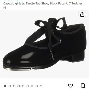 Capezio girls Jr. Tyette Tap Shoe, Black Patent, 7 Toddler M